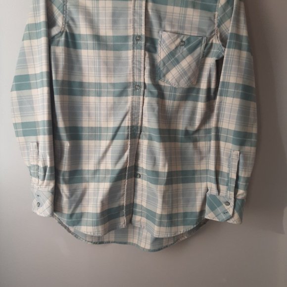 MEC Women's Plaid Button-up Collared Shirt, Beige & Green, Size Medium - Picture 4 of 14